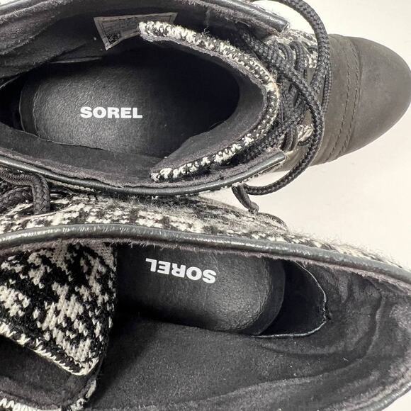 Sorel Boots Women's Size 7 Black White Hidden Wedge Ankle Booties Normcore - Picture 11 of 12